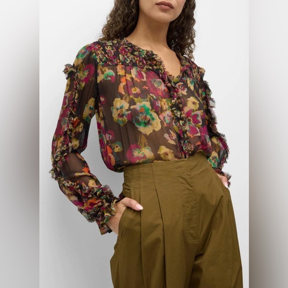 Ulla Johnson Tops - Ulla Johnson Andi Ruffled Floral Blouse Size 4